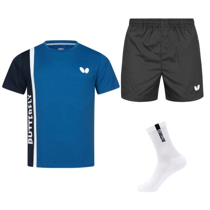 Bordtennis tøj sæt - Saijo t-shirt, Apego short og KIJUN sokker